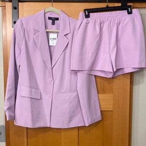 Lavender Suit Shorts Set
